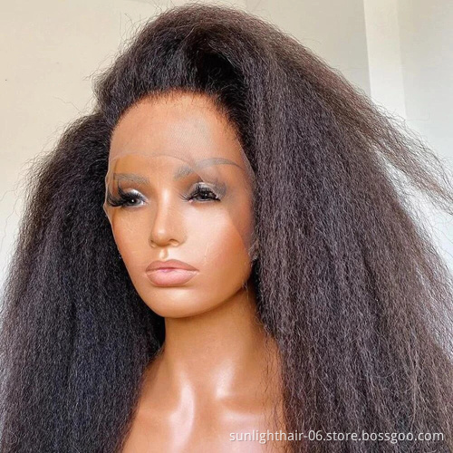 Sunlight Kinky Straight Hd Mink Virgin Brazilian Silky Curly Honey Mongolian Extensions 360 Lace Frontal Wig With Baby Hair